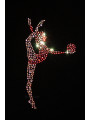 Gymnastics tight-fitting t-shirt BALESPO BC210.2-100 black with pink crystals "Gymnast with ball"