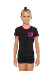 Gymnastics T-shirt BALESPO RGC 210-100 with colored trim and print GYMNASTICS