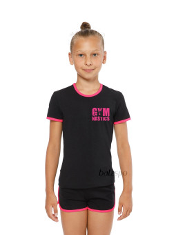 Gymnastics T-shirt BALESPO RGC 210-100 with colored trim and print GYMNASTICS
