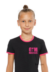 Gymnastics T-shirt BALESPO RGC 210-100 with colored trim and print GYMNASTICS