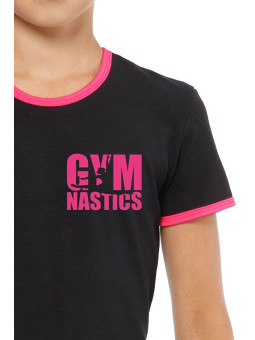 Gymnastics T-shirt BALESPO RGC 210-100 with colored trim and print GYMNASTICS