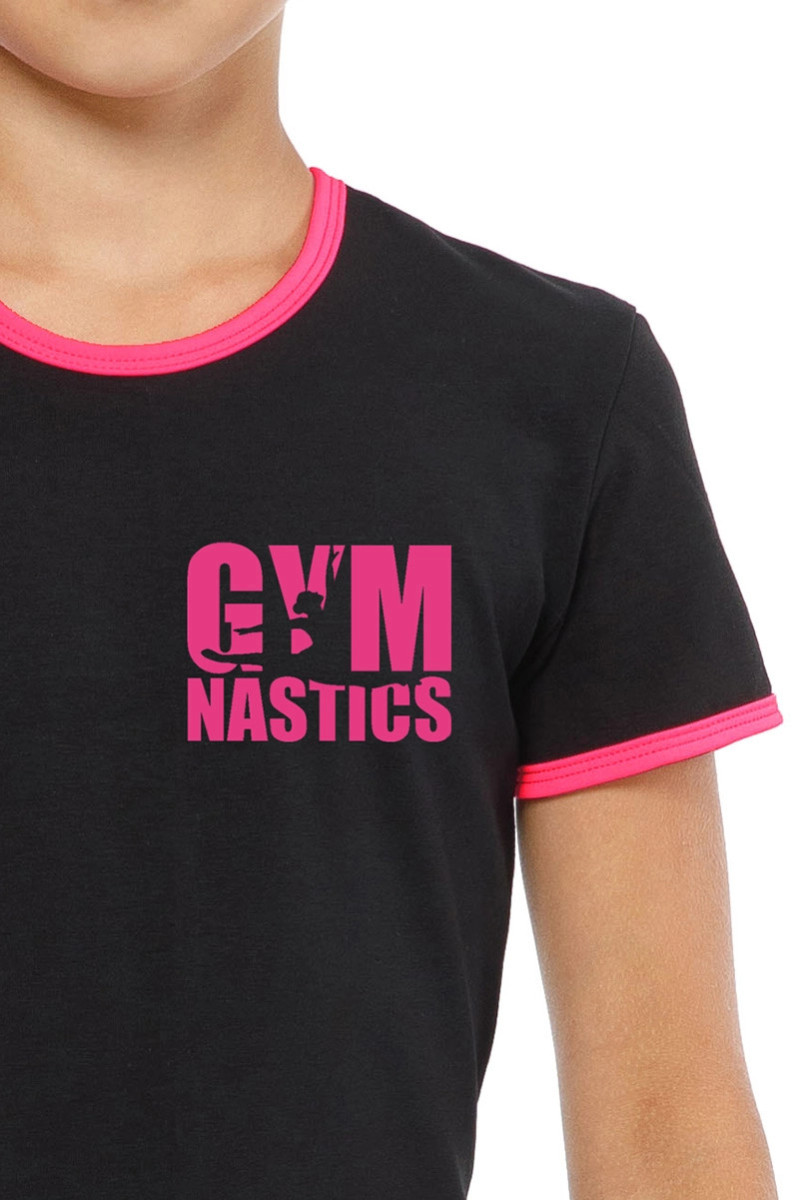 Gymnastics T-shirt BALESPO RGC 210-100 with colored trim and print GYMNASTICS