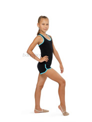 Gymnastics racerback tank top BALESPO RGC 240-100.2 black with turquoise trim