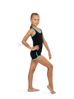 Gymnastics racerback tank top BALESPO RGC 240-100.2 black with turquoise trim
