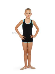 Gymnastics racerback tank top BALESPO RGC 240-100.2 black with turquoise trim