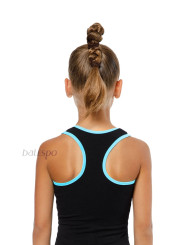 Gymnastics racerback tank top BALESPO RGC 240-100.2 black with turquoise trim