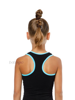 Gymnastics racerback tank top BALESPO RGC 240-100.2 black with turquoise trim