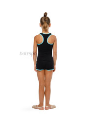 Gymnastics racerback tank top BALESPO RGC 240-100.2 black with turquoise trim