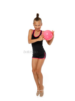 Gymnastics racerback tank top BALESPO RGC 240-100.1 black with pink trim