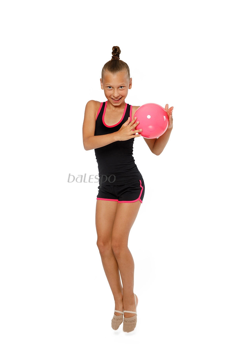 Gymnastics racerback tank top BALESPO RGC 240-100.1 black with pink trim