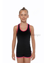 Gymnastics racerback tank top BALESPO RGC 240-100.1 black with pink trim