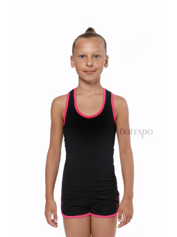 Gymnastics racerback tank top BALESPO RGC 240-100.1 black with pink trim