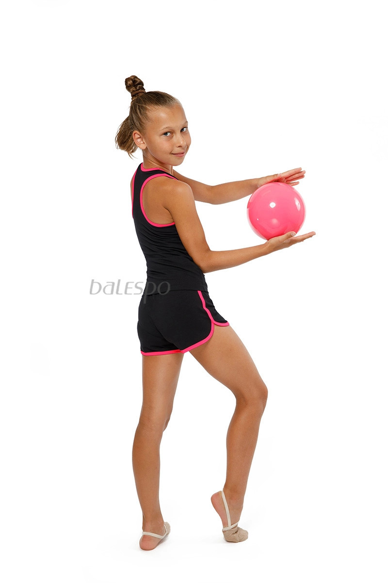 Gymnastics racerback tank top BALESPO RGC 240-100.1 black with pink trim