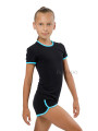 Gymnastics T-shirt BALESPO RGC 210-100.2 black with turquoise trim