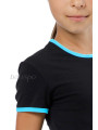 Gymnastics T-shirt BALESPO RGC 210-100.2 black with turquoise trim