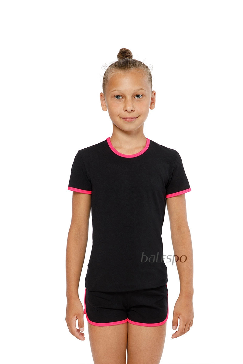 Gymnastics T-shirt BALESPO RGC 210-100.1 with pink trim