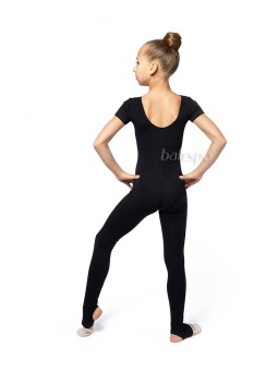 Short-sleeve gymnastic unitard with stirrup leggings BALESPO BC 450-100