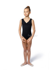 Ballet leotard with tank sleeves and a ruched front BALESPO ВС 380-100 black