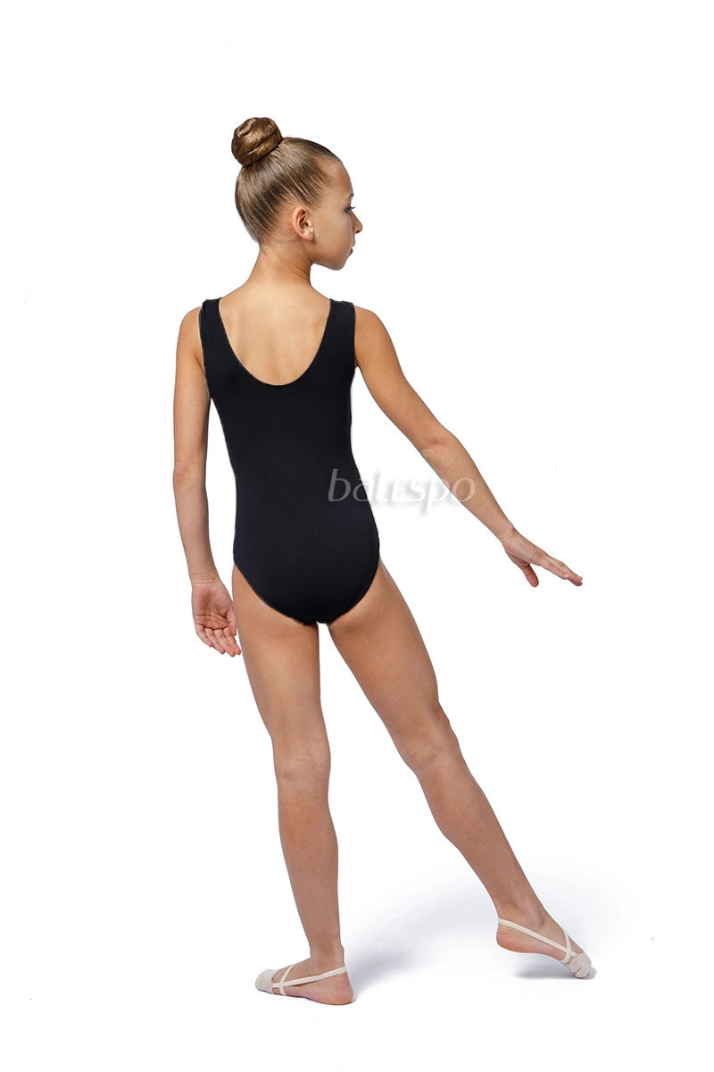 Ballet leotard with tank sleeves and a ruched front BALESPO ВС 380-100 black