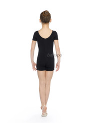 Short-sleeve gymnastics biketard BALESPO BC 410-100 black