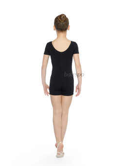 Short-sleeve gymnastics biketard BALESPO BC 410-100 black