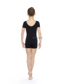 Short-sleeve gymnastics biketard BALESPO BC 410-100 black