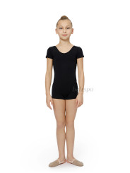 Short-sleeve gymnastics biketard BALESPO BC 410-100 black