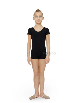 Short-sleeve gymnastics biketard BALESPO BC 410-100 black