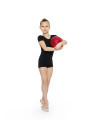 Short-sleeve gymnastics biketard BALESPO BC 410-100 black