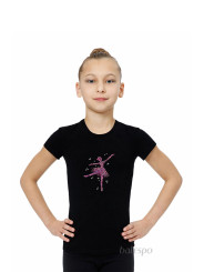 T-shirt for dancers BALESPO BC210.7-100 with pink crystals "Dancer