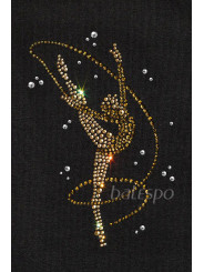 BALESPO Gold Crystal Gymnastics T-Shirt — Slim Fit for Girls